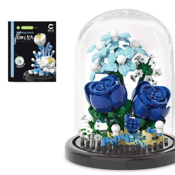 WAAYEE Bonsai Potted Flowers Micro Bricks Building Set with Dust Cover - Artificial Flowers Botanical Collection, Creative Gift for Friends for Valentine’s Day, New Year and Birthdays