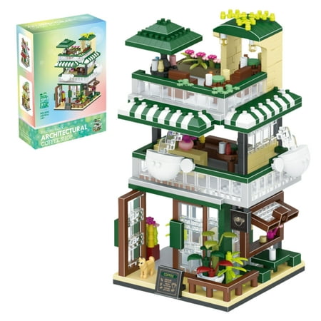 WAAYEE Coffee Shop Micro Building Blocks Set - Simulation Mini House Building Educational Creative Gift, Simulation Architecture Construction Street View (1020 PCS)