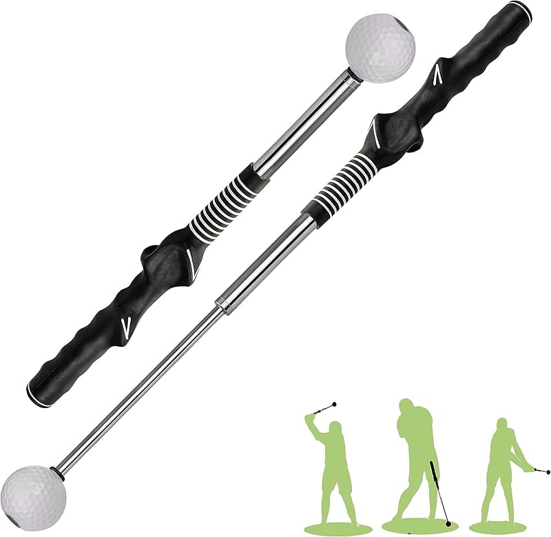 WAAYEE Retractable Golf Swing and Grip Trainer, Right-Handed, for Indoor Practice, Warm-Up, Tempo and Hitting Strength Training
