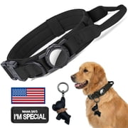 WAAYEEPAL Upgraded Tactical AirTag Dog Collar for Medium Large Dogs - Heavy Duty Adjustable with AirTag Holder (AirTag Not Included)