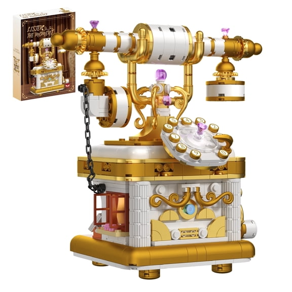 WAAYEE Vintage Telephone Building Blocks Set - Classic Retro Communication Modular Construction Model for Adults | Valentines Easter & Mother's Day Gift