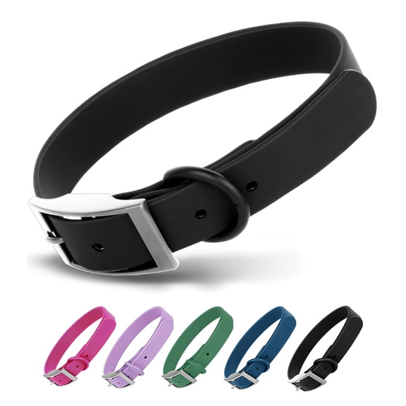 WAAYEE Waterproof Adjustable Dog Collar | Soft Rubber Coated, Easy Clean | for S/M/L Dogs