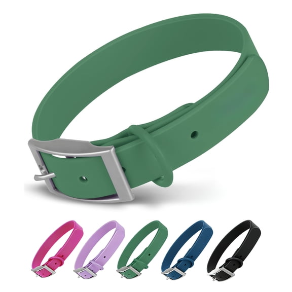WAAYEE Waterproof Adjustable Dog Collar | Soft Rubber Coated, Easy Clean | for S/M/L Dogs