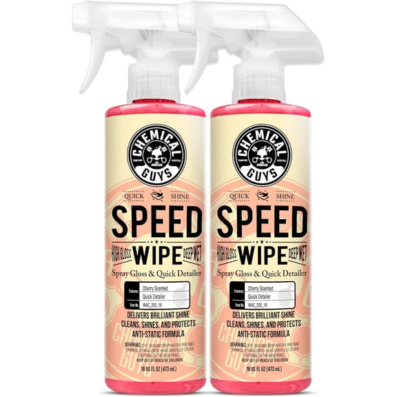 WAC_202_1602 Speed Wipe Spray Gloss & Quick Detailer, Great for Cars, Trucks, SUVs, Motorcycles, RVs & More, Cherry Scent, 16 oz (2 Pack)