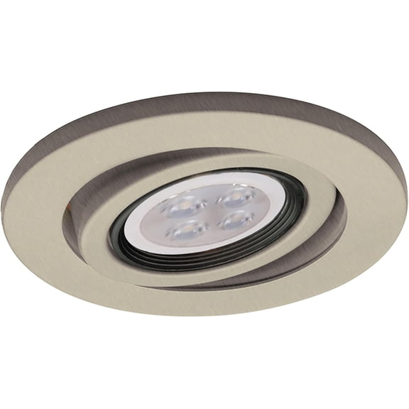 WAC 4in Low Voltage Round Adjustable Gimbal Recessed Light Trim in Brushed Nickel and Black 8W 500 Lumens MR16 LED Lamp, HR-8401 or HR-8402 Housing Sold Separately