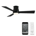thumbnail image 1 of WAC Hug 52" Matte Black Dimmable LED Smart Flush Mount Ceiling Fan with Remote Control, 1 of 8