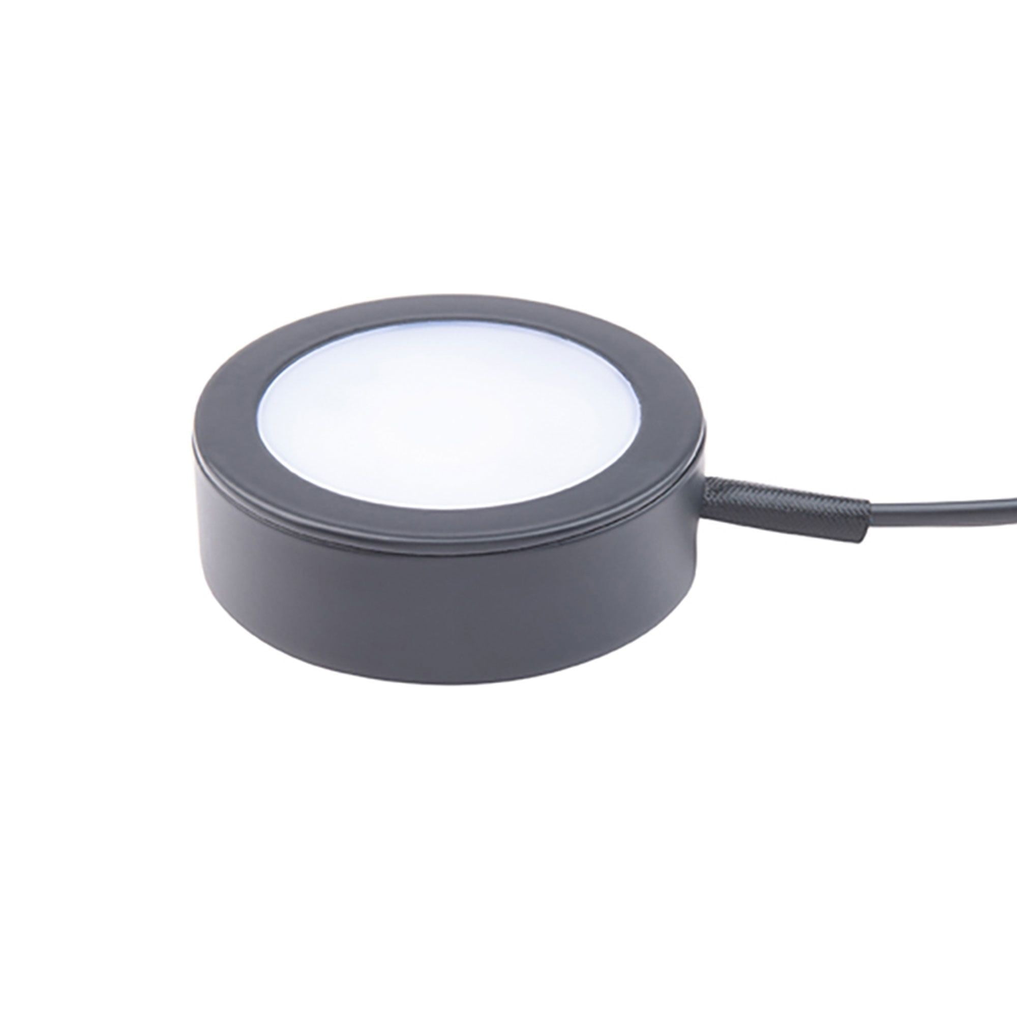 Black Aluminum LED Puck Light with Adjustable CCT