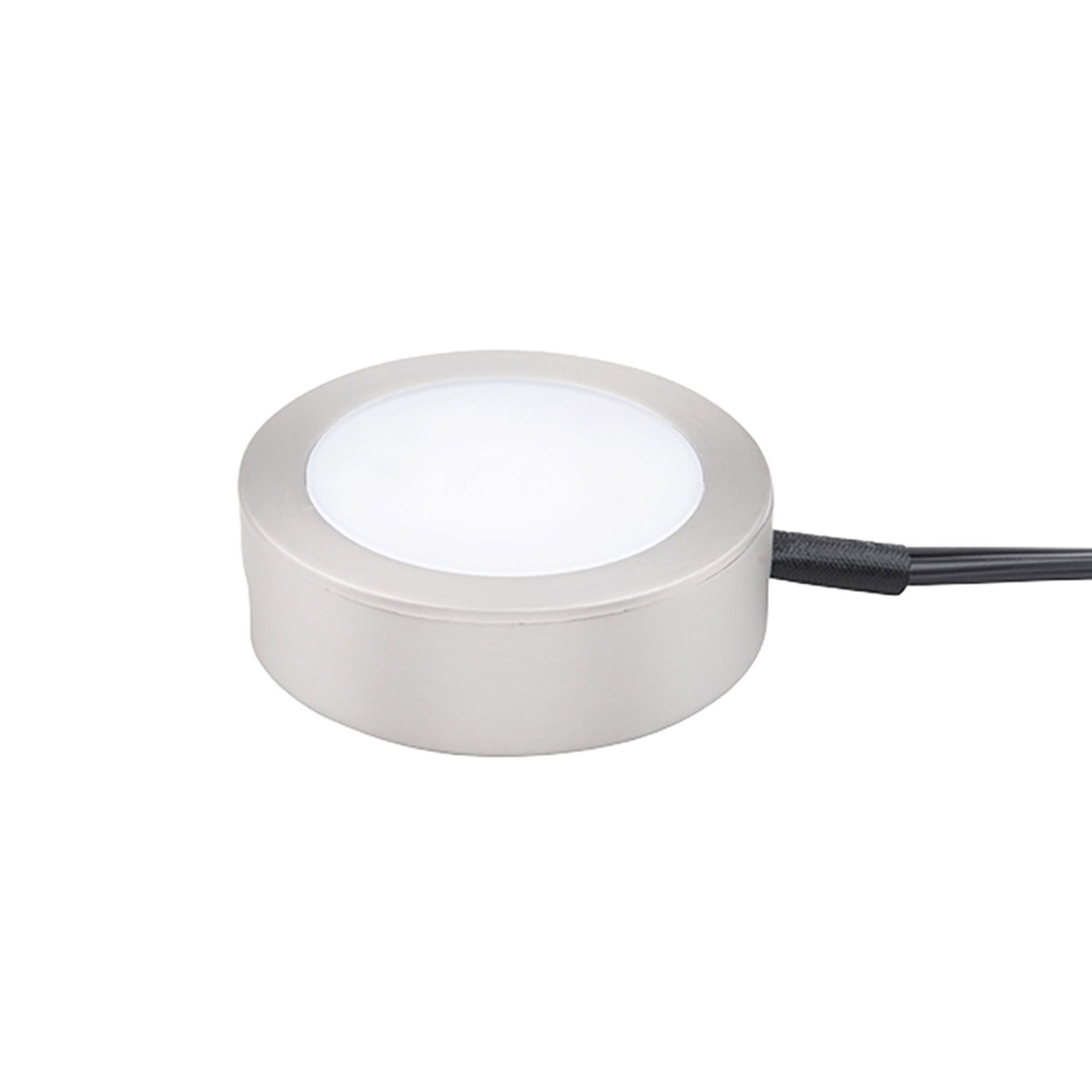 Sleek Nickel 3-CCT LED Puck Light for Versatile Lighting