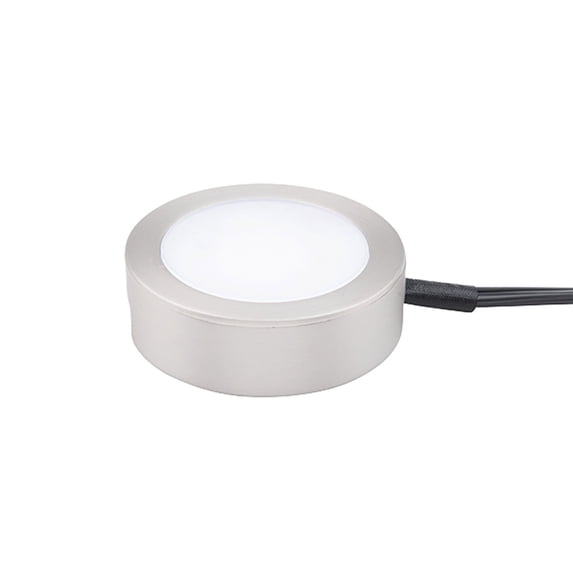 WAC Lighting 1-Light Aluminum Puck Light with Lead Wire and Power Cord in Nickel