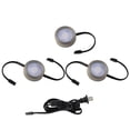 thumbnail image 1 of WAC Lighting 3-Light LED Aluminum Puck Lights with Roll Switch 3-CCT in Nickel, 1 of 2