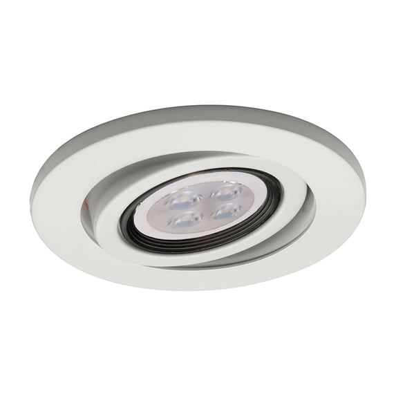 WAC Lighting 4" 1-Light Aluminum Gimbal Trim with 8W MR16 LED Bulb in White