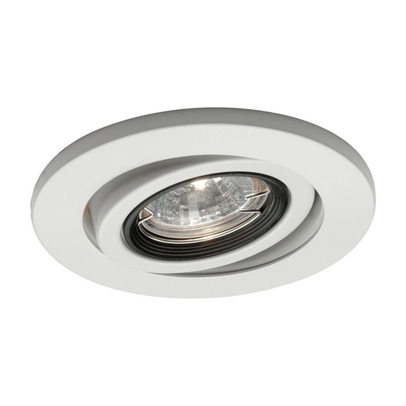 WAC Lighting 4" 1-Light Round Adjustable Aluminum Gimbal Trim in White