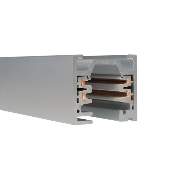 WAC Lighting 8ft W Track W2 277V Two Circuit Surface Mount Track Platinum