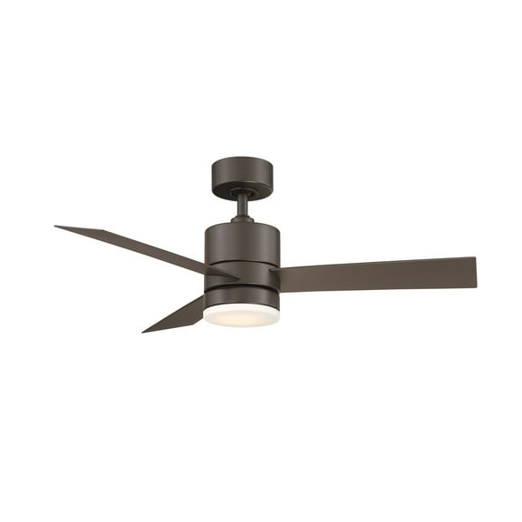 WAC Lighting Axis 44 Inch Three Blade Indoor / Outdoor Smart Ceiling Fan with Six Speed DC Motor and LED Light. Bronze 3000K Bronze N/A