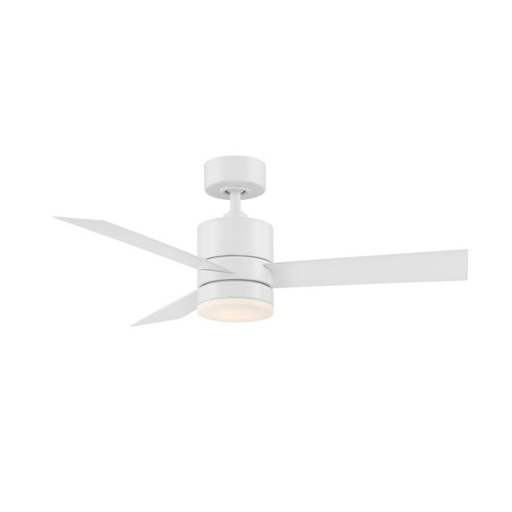 WAC Lighting Axis 44 Inch Three Blade Indoor / Outdoor Smart Ceiling Fan with Six Speed DC Motor and LED Light. Matte White 2700K N/A Matte