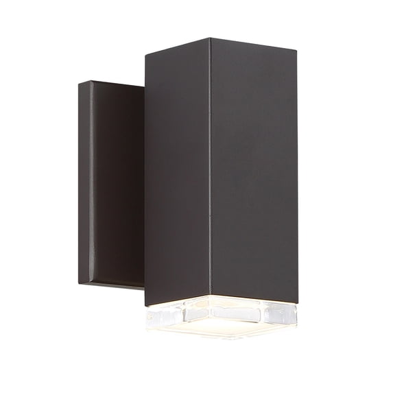 WAC Lighting Block 1-Light LED Aluminum Indoor & Outdoor Wall Light in Bronze