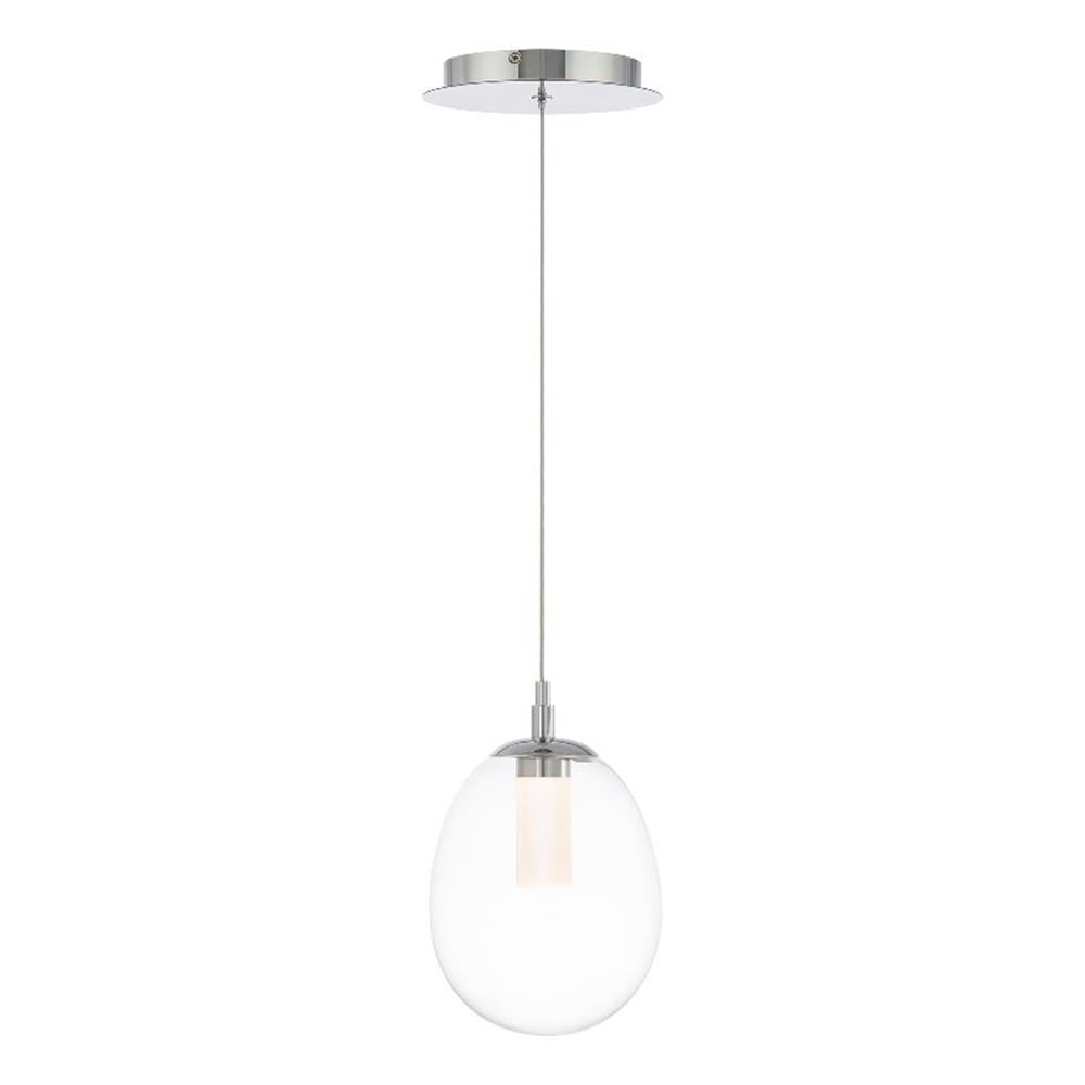 Bolla Chrome Mini Globe LED Pendant with White Opaque Glass