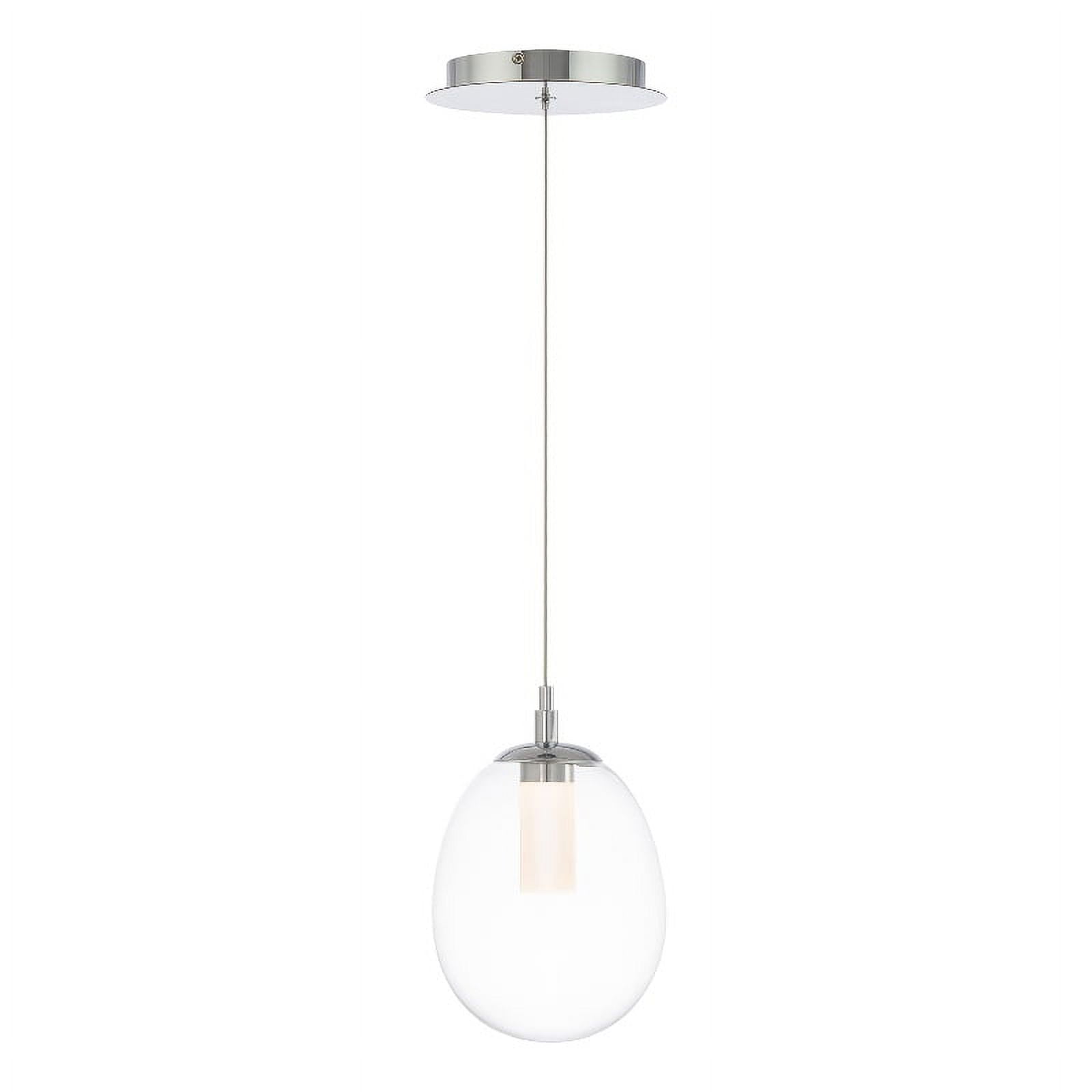 Bolla Chrome Mini Globe LED Pendant with White Opaque Glass