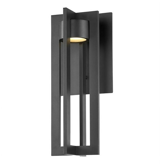 WAC Lighting Chamber 16" 1-Light LED Aluminum Indoor/Outdoor Wall Light in Black