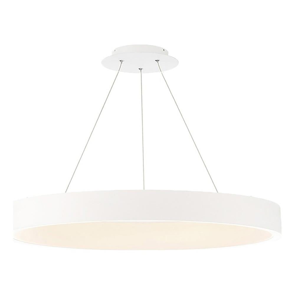 Corso White 43" LED Drum Pendant with Dimmable Light