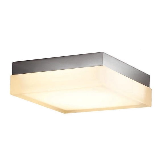 WAC Lighting Dice 6" LED 3000K Square Aluminum Flush Mount in Nickel