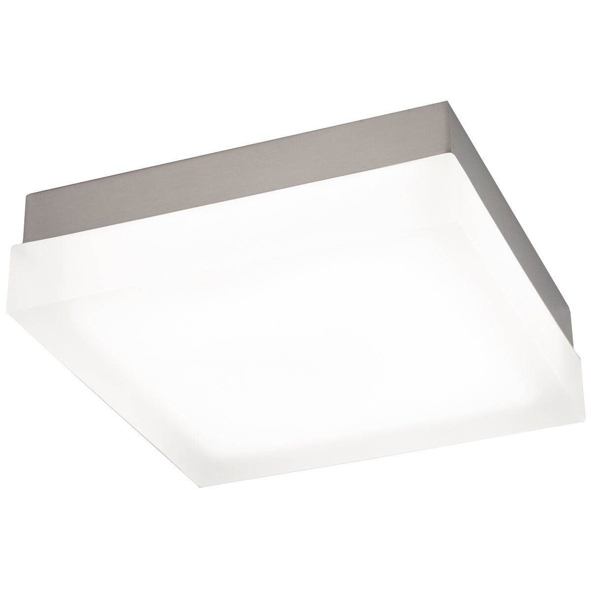 Nickel and Glass 9" Square LED Flush Mount