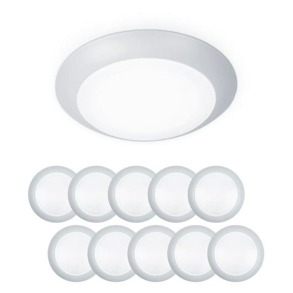 WAC Lighting Disc 4" Aluminum Flush Mount & Retrofit Kit in White (Set of 10)
