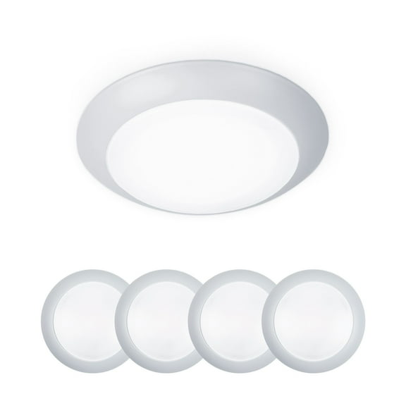WAC Lighting Disc 4" Aluminum Flush Mount & Retrofit Kit in White (Set of 4)