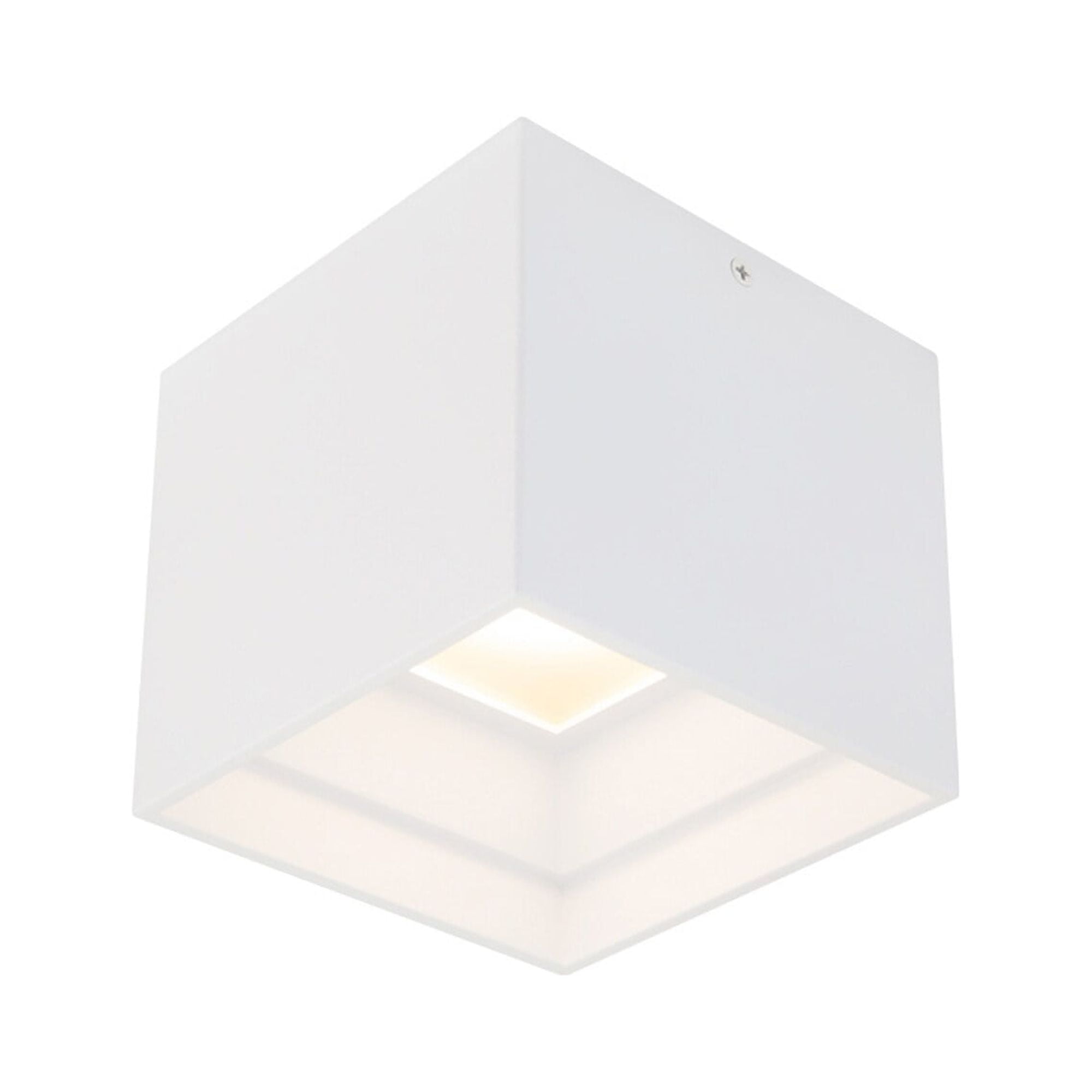 Downtown Sleek White Aluminum LED Flush Mount Light