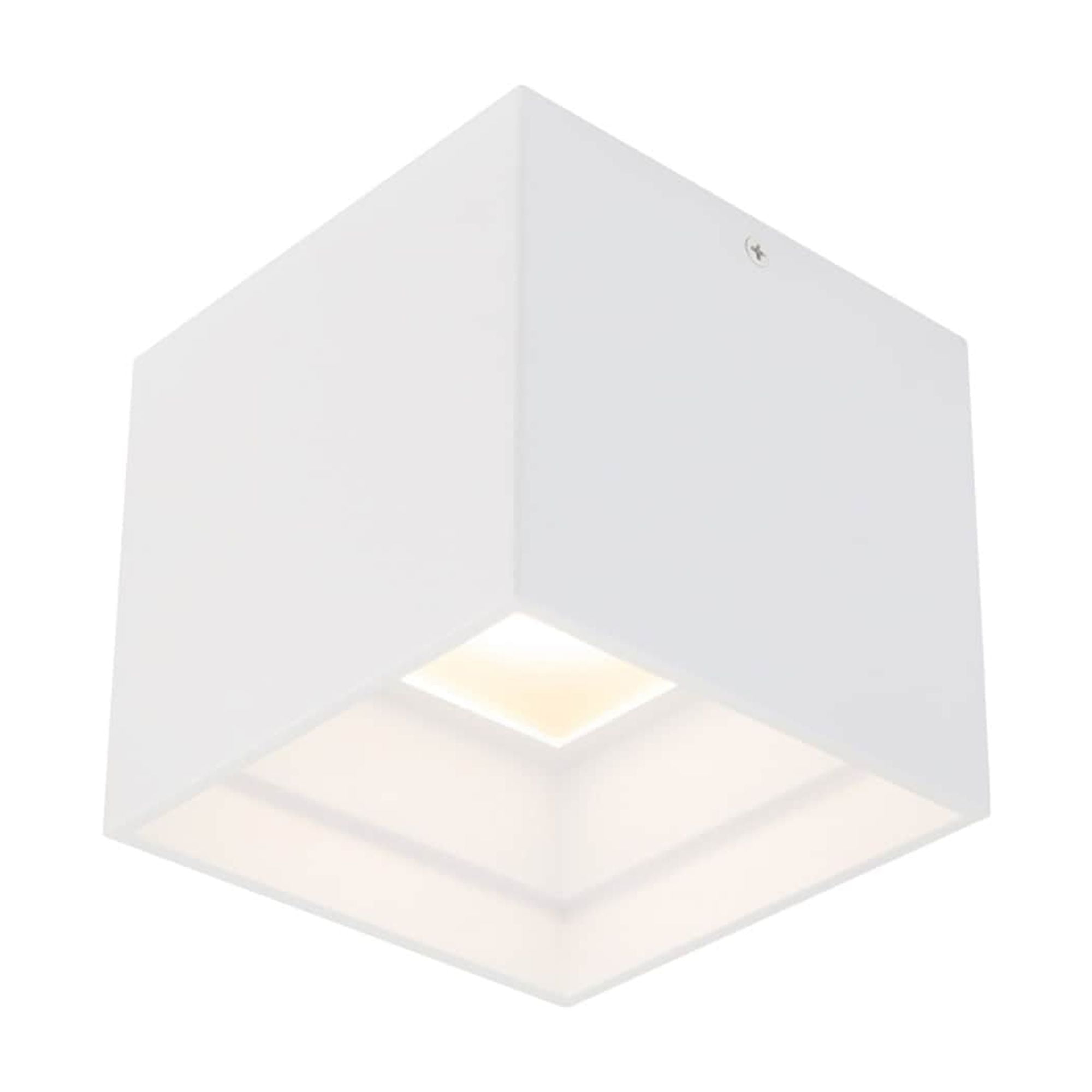 Downtown Sleek White LED Flush Mount for Indoor/Outdoor Use