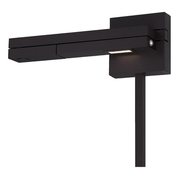 WAC Lighting Flip LED 3000K Left Contemporary Aluminum Swing Arm in Black