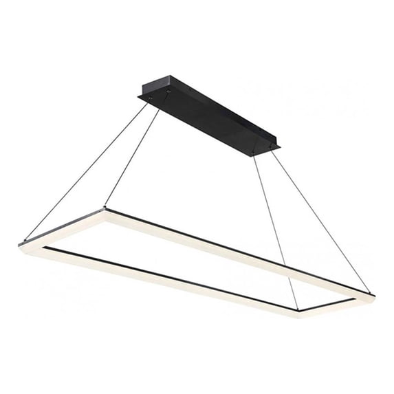 WAC Lighting Frame Rectangular 58" LED Contemporary Aluminum Pendant in Black