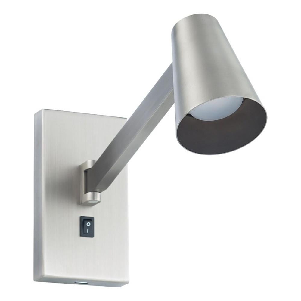 Grisham Brushed Nickel LED Swing Arm Wall Sconce with Clear Glass