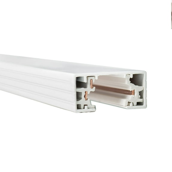 WAC Lighting H Track 23.62" Aluminum Single Circuit with 2 Endcaps in White