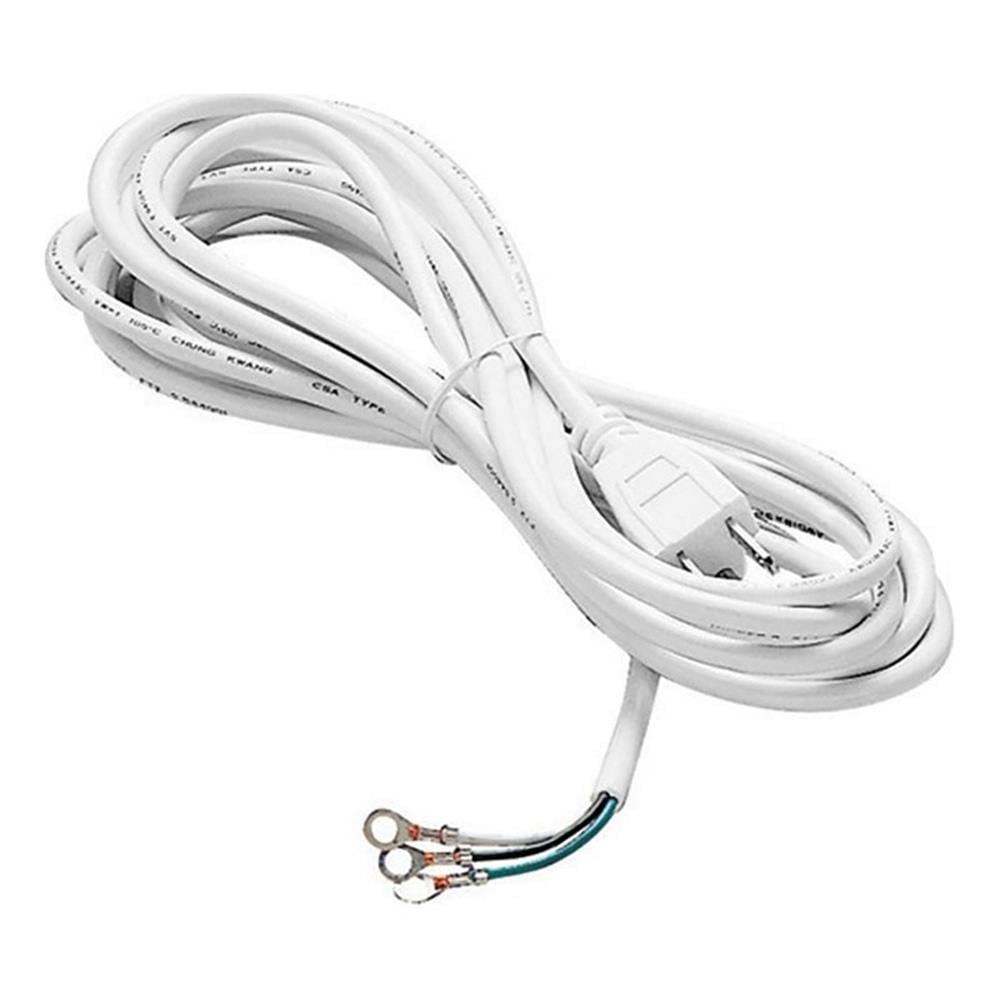 White 15FT 3-Wire SVT Power Cord with Ground Plug
