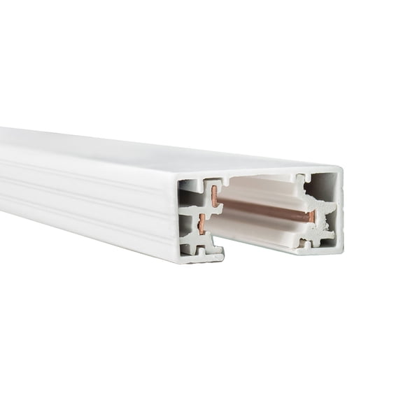 WAC Lighting H Track 94.49" Aluminum Single Circuit with 2 Endcaps in White