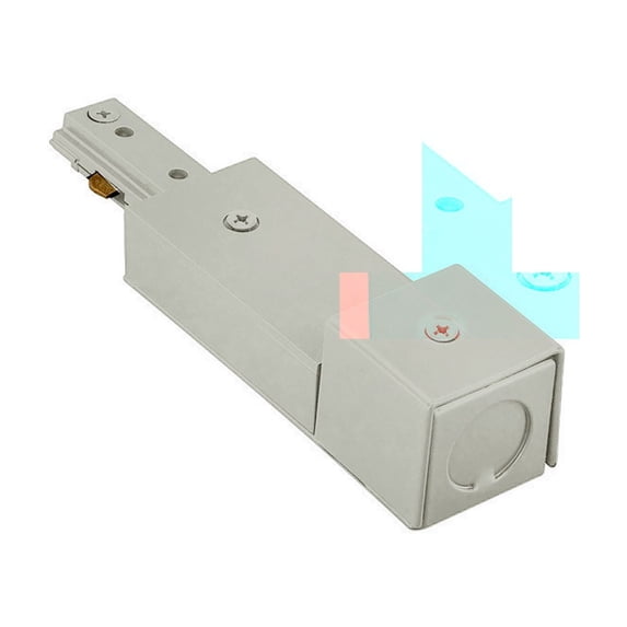 WAC Lighting H Track Aluminum Live End BX Connector in Brushed Nickel