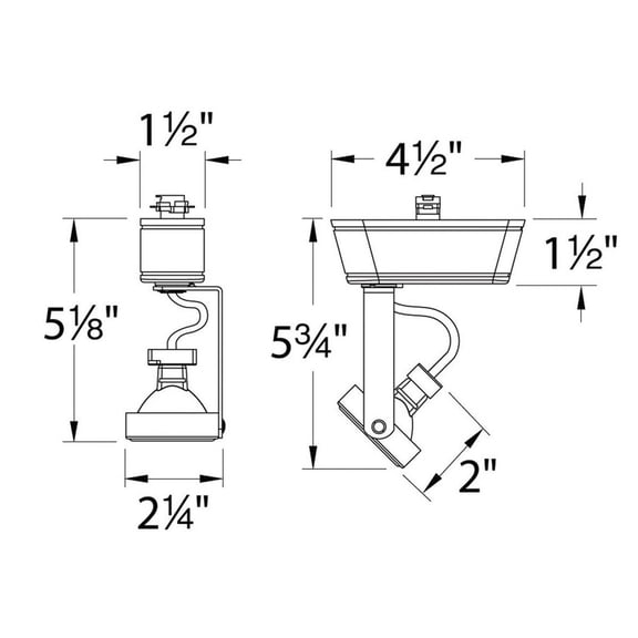 WAC Lighting HT-180 Aluminum H Track LED Low Voltage Track Head in White