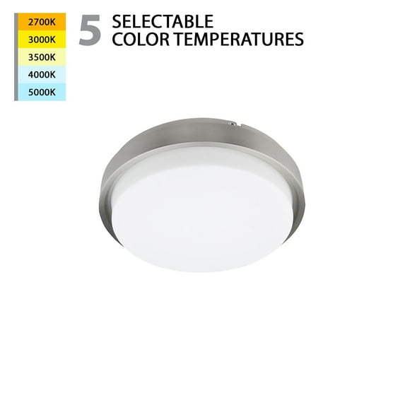 WAC Lighting Lithium 15" 1-Light LED 5-CCT Round Aluminum Flush Mount in Nickel
