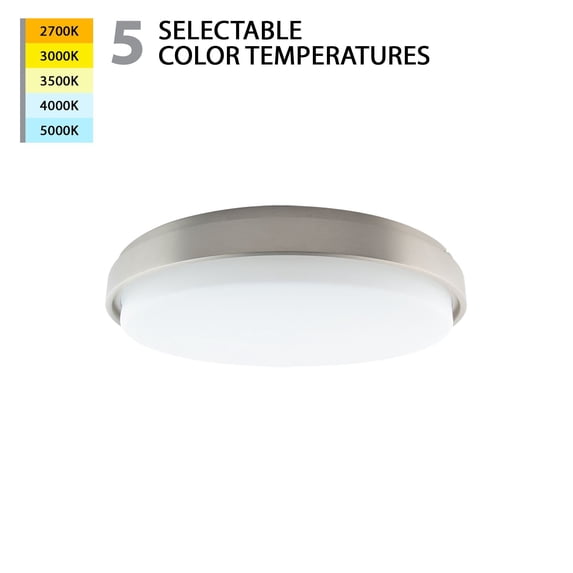 WAC Lighting Lithium 18" 5-CCT Round Aluminum Flush Mount w/ Battery in Nickel