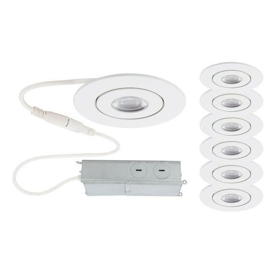 WAC Lighting Lotos 2" 1-Light Round Aluminum Recessed Kit in White (Set of 6)