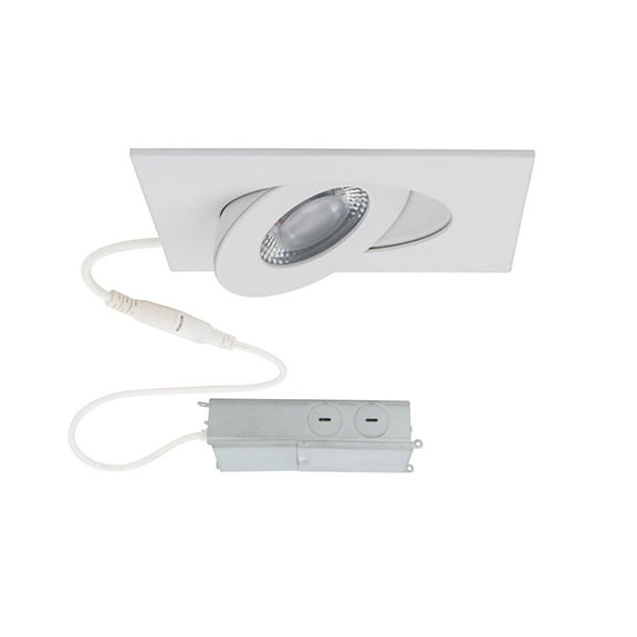WAC Lighting Lotos 2" LED Square Adjustable Aluminum Recessed Kit in White