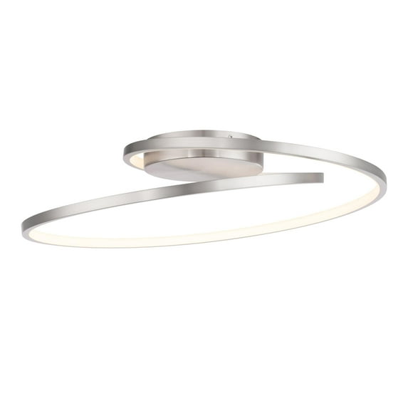 WAC Lighting Marques 22" LED 3000K Transitional Aluminum Flush Mount in Nickel