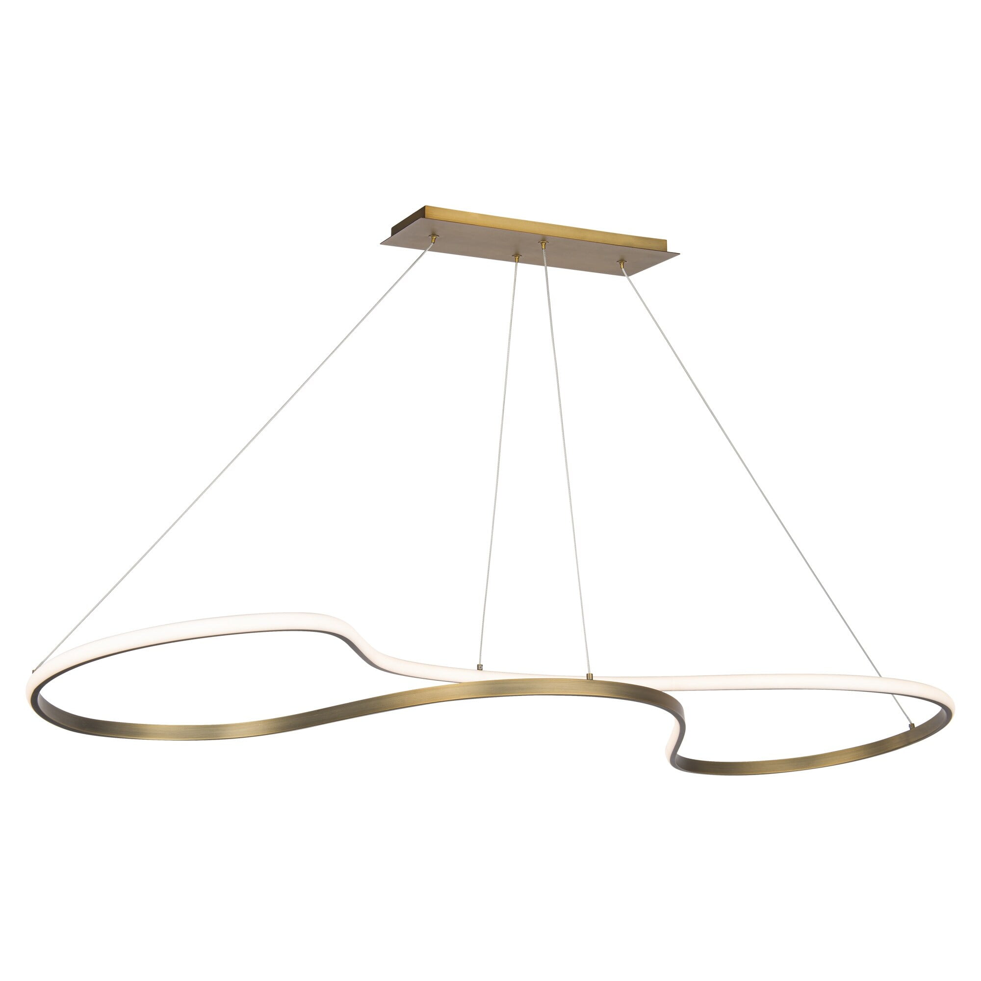 Marques Aged Brass LED Pendant with White Silicone Shade