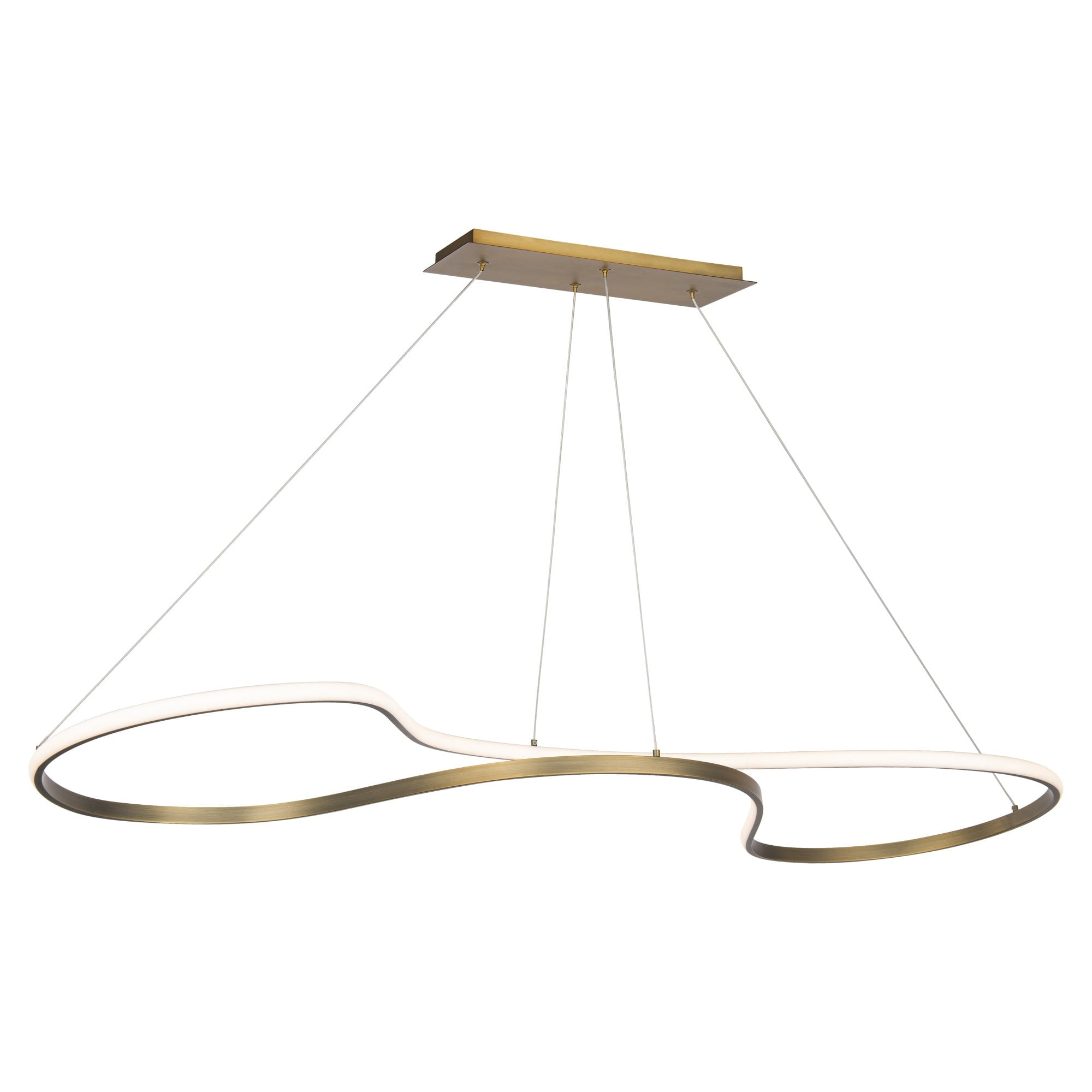 Marques Aged Brass LED Pendant with White Silicone Shade