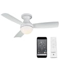 thumbnail image 1 of WAC Orb 44" Matte White Smart Flush Mount Ceiling Fan with 3000K LED and Remote Control, 1 of 7