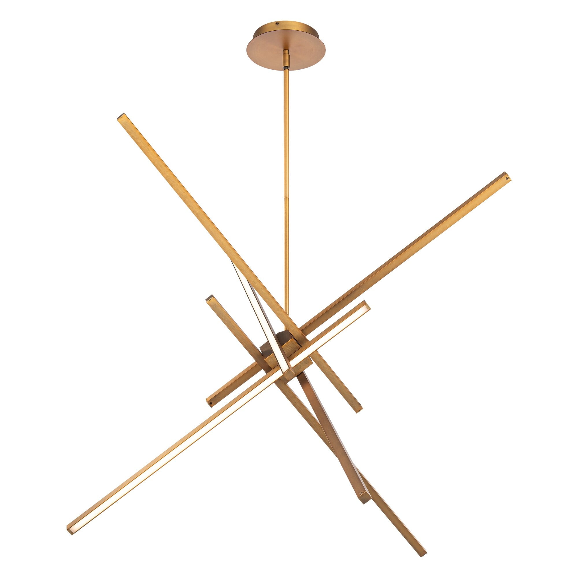 Aged Brass Elegance 39" LED Pendant with White Polycarbonate Shade