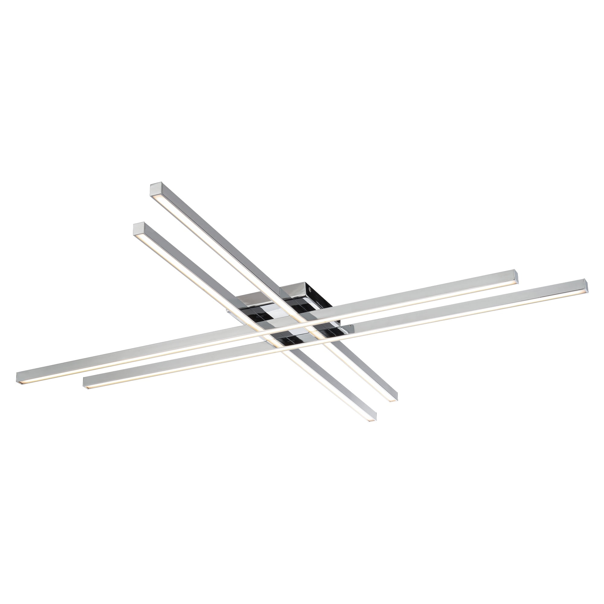 Parallax 42" Chrome LED Flush Mount with White Shade