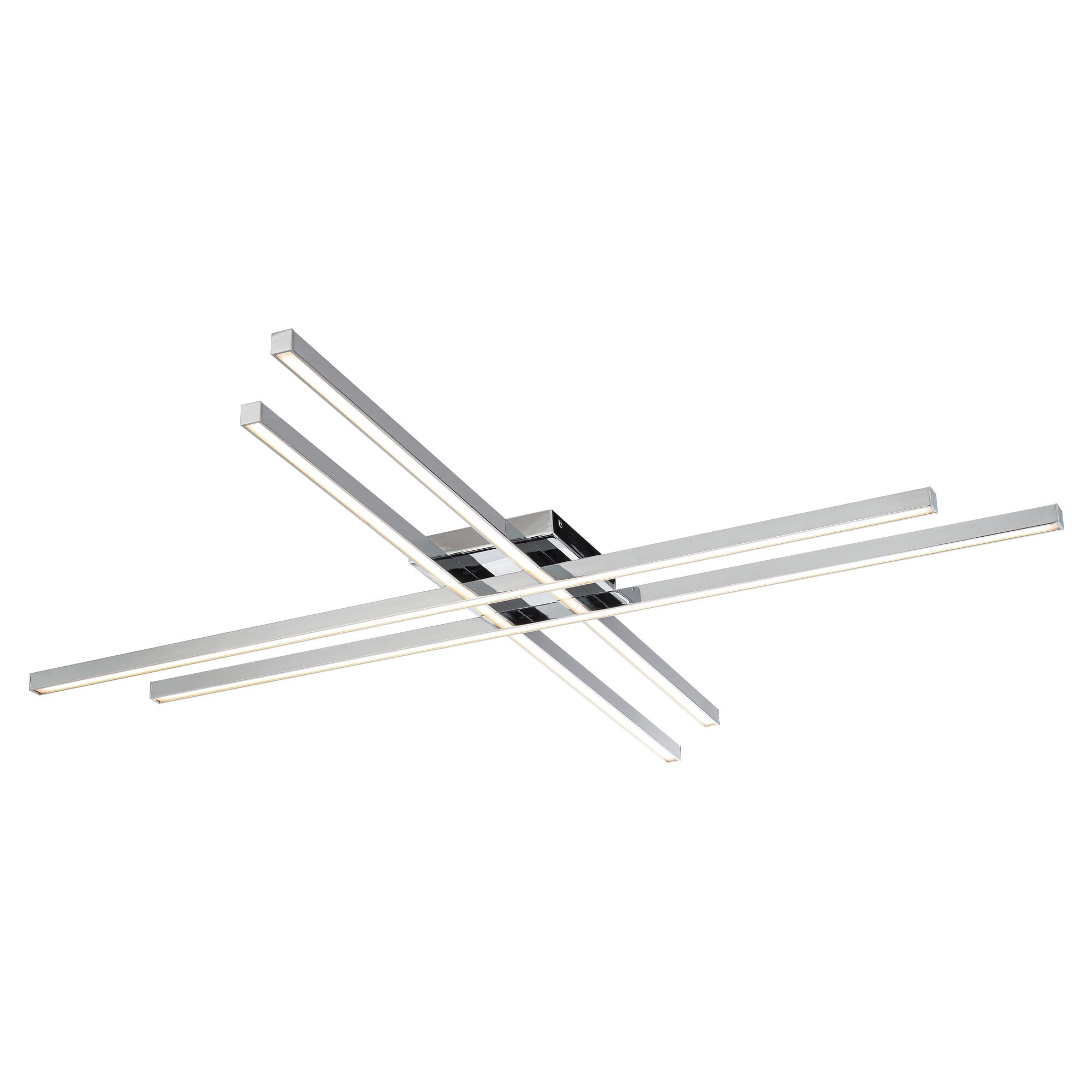 Parallax 42" Chrome LED Flush Mount with White Shade