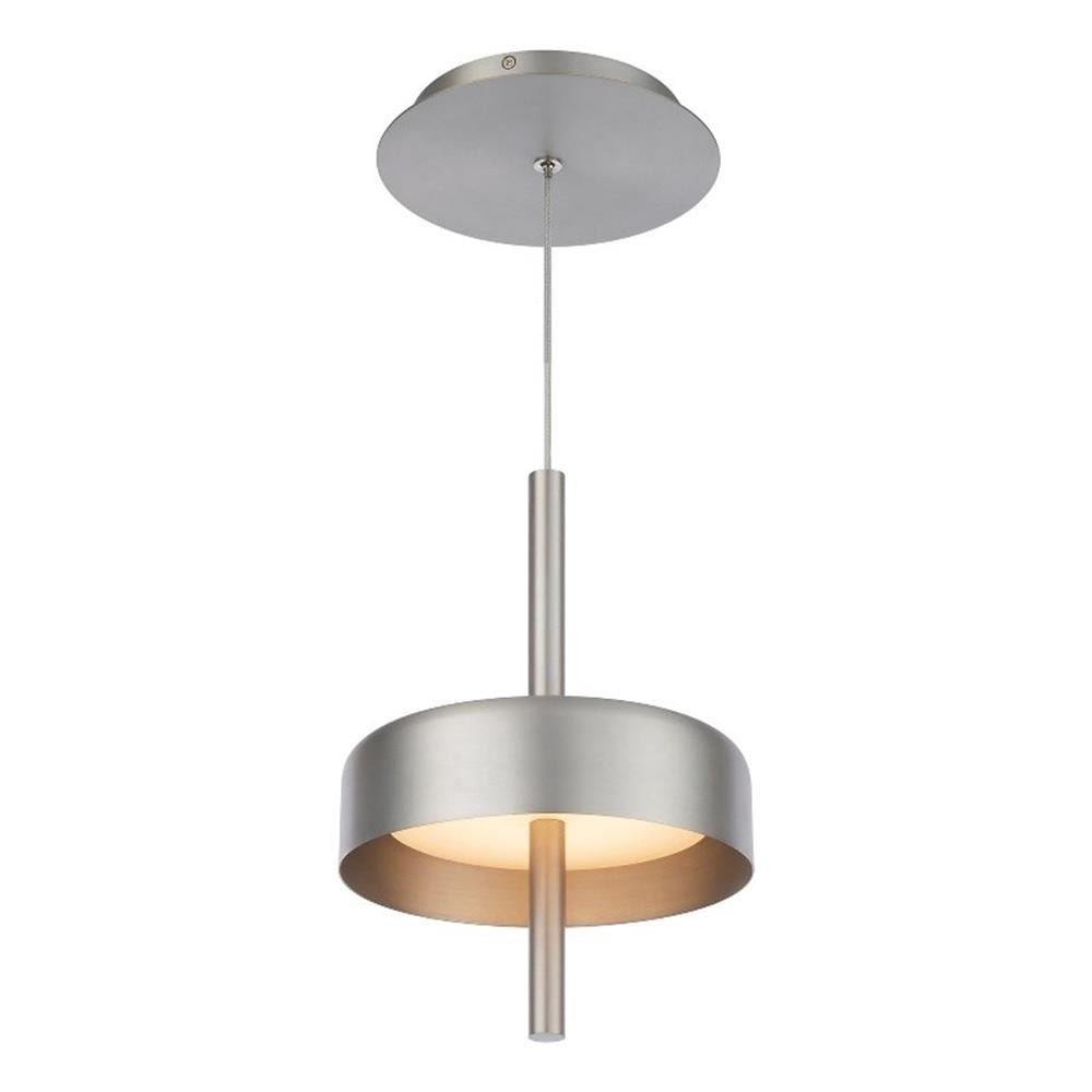 Pierce Brushed Nickel Mini LED Pendant with White Opaque Acrylic Shade